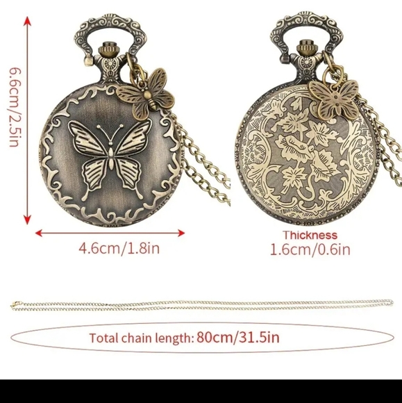 New butterfly quartz pocket watch - Picture 5 of 5